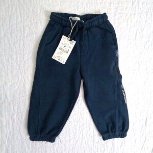 BNWT Zara Boy's Navy Graphic Jogging Pants 3 Years